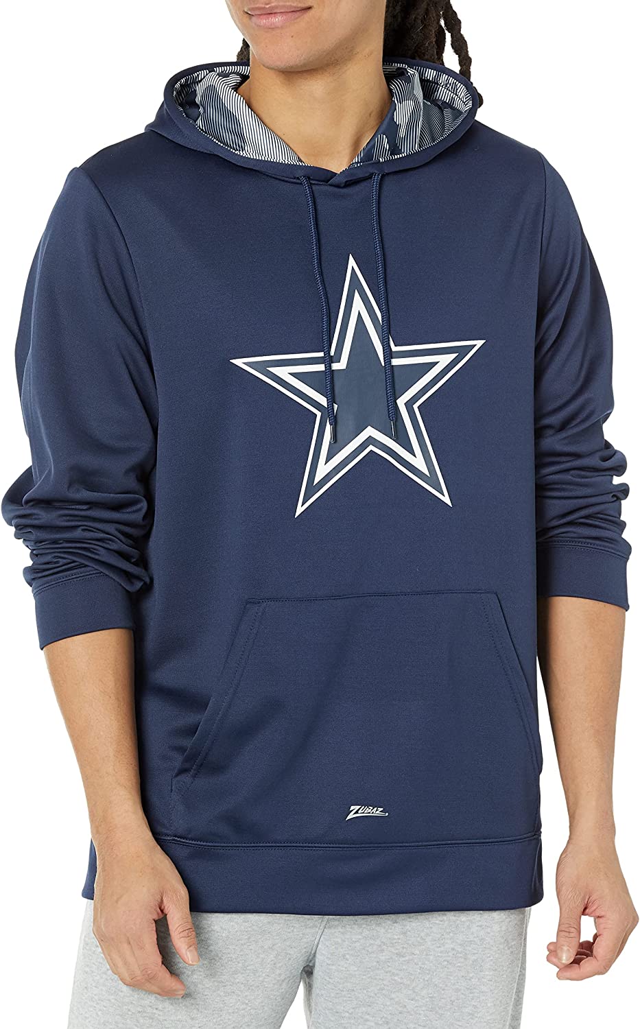 Zubaz Dallas Cowboys NFL Men's Team Color Hoodie with Team Camo Liner