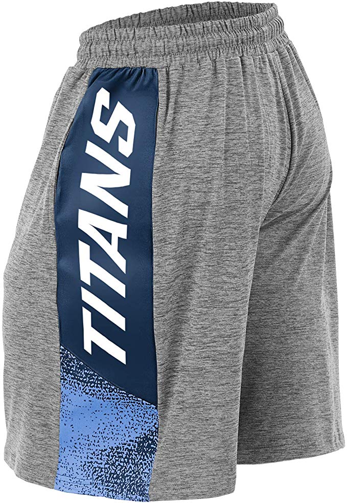 Zubaz NFL Football Mens Tennessee Titans Gray Space Dye Shorts