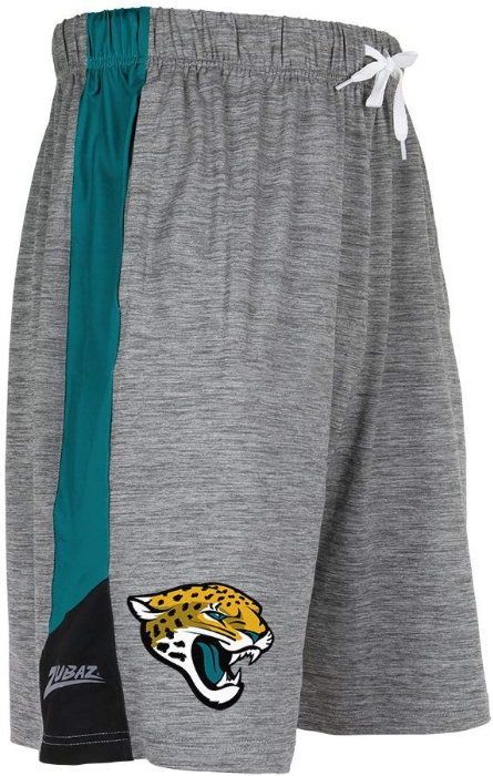 Zubaz NFL Football Men's Jacksonville Jaguars Tonal Gray Space Dye W/Solid Stripe Shorts