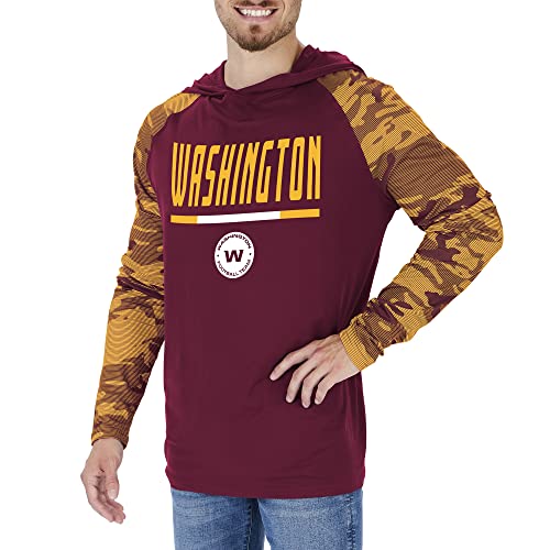 Zubaz Washington Football Team NFL Men's Lightweight Hoodie with Team Camo Sleeves