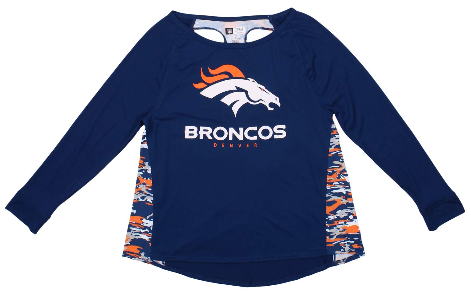 Zubaz Women's NFL Denver Broncos Racer Back Shirt Top