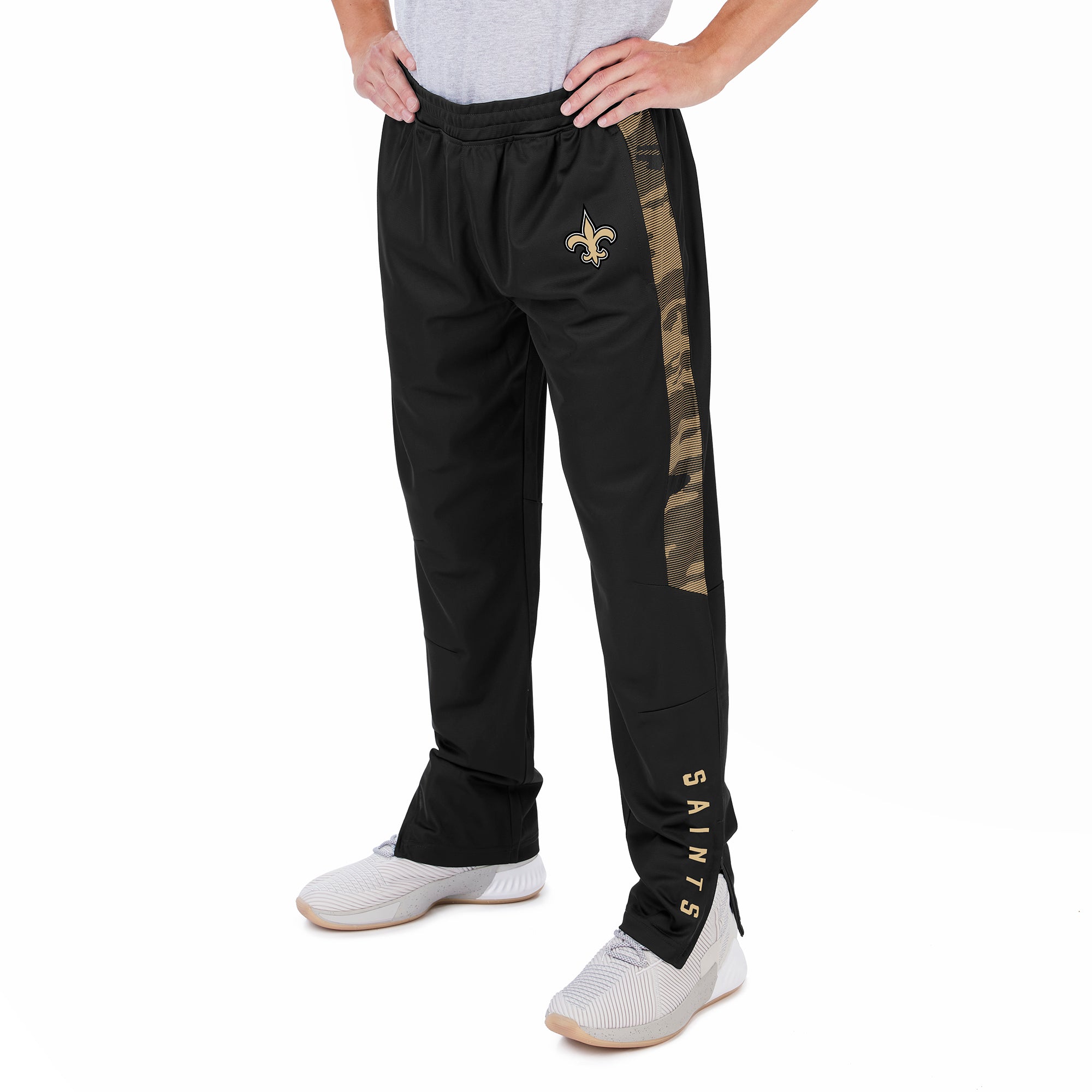 Zubaz NFL Men's New Orleans Saint Track Pant W/ Camo Line Side Panels