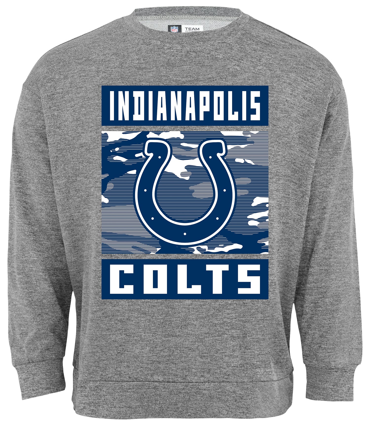 Zubaz NFL Men's Indianapolis Colts Heather Grey Camo Team Crewneck Sweatshirt