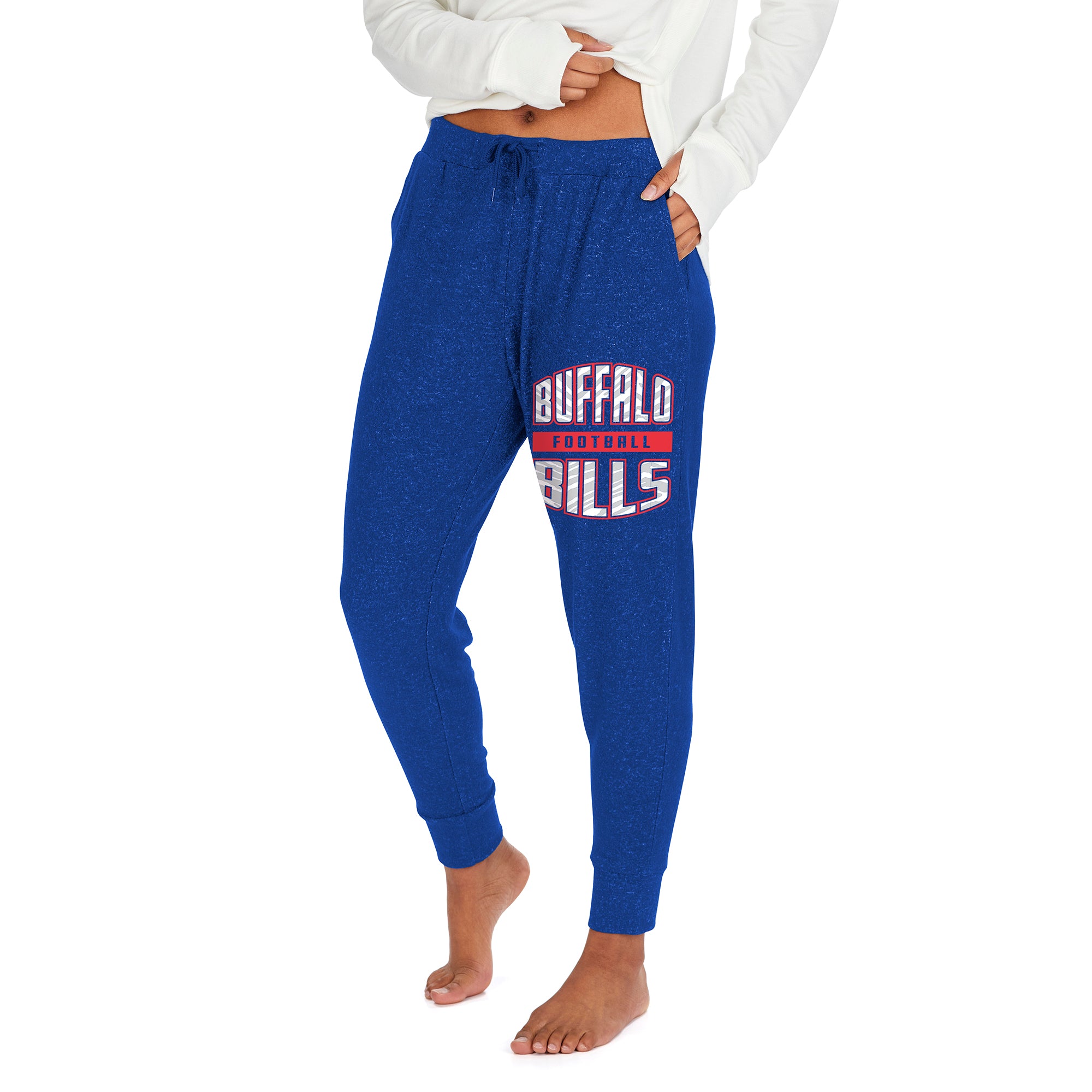 Zubaz Women's NFL Buffalo Bills Marled Lightweight Jogger Pant