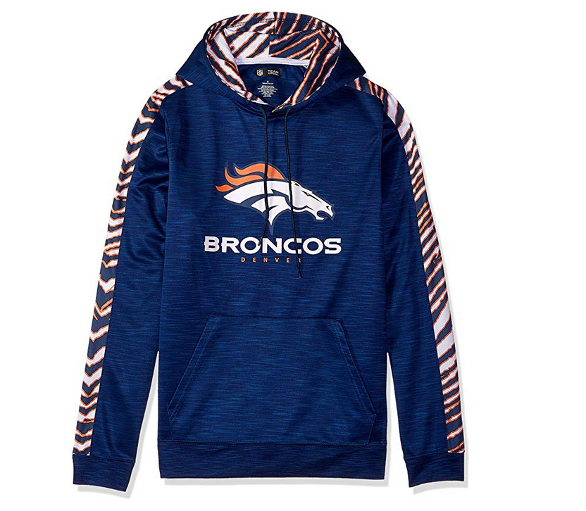 Zubaz Men's NFL Denver Broncos Pullover Hoodie With Zebra Accents