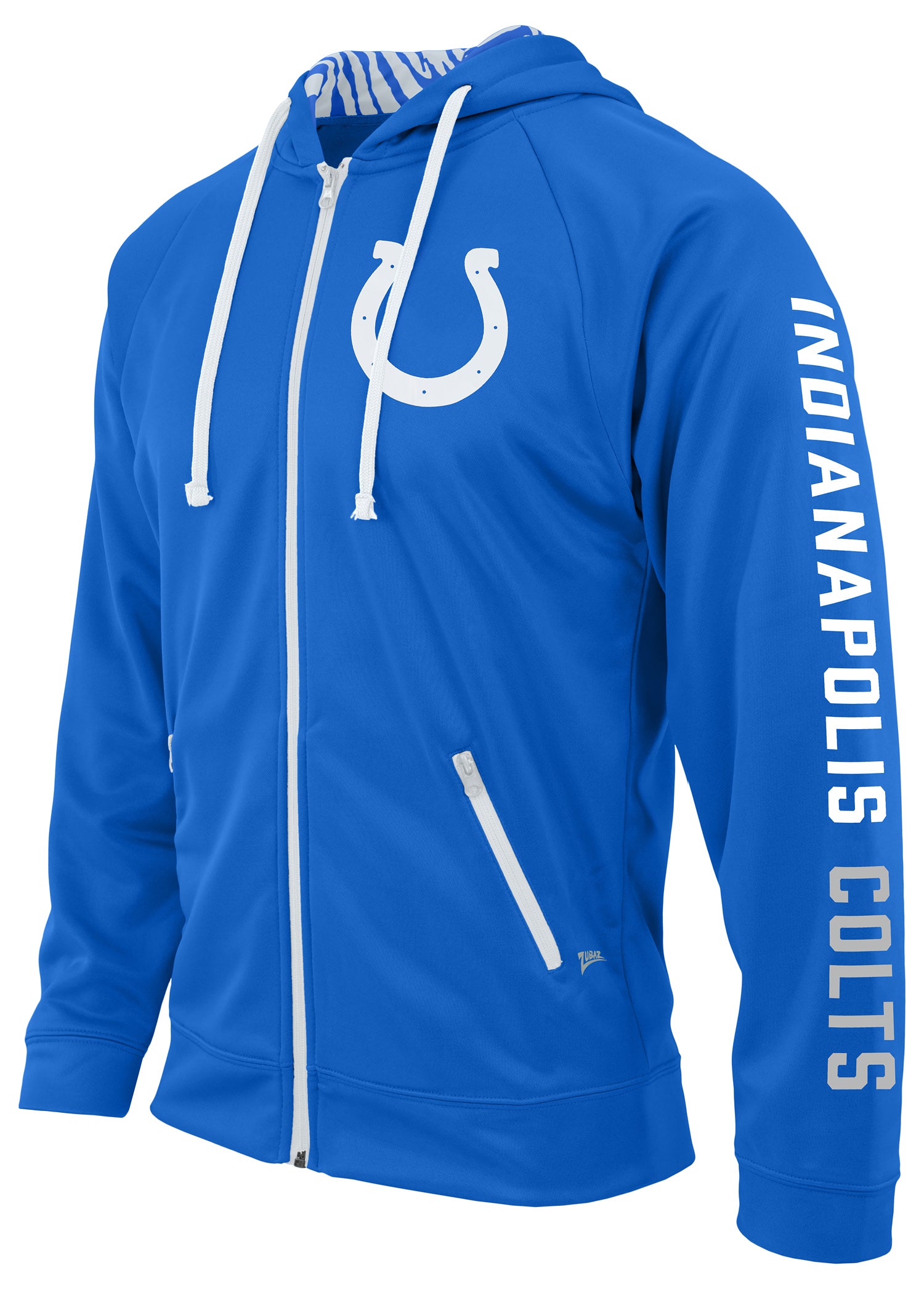 Zubaz NFL Men's Team Name and Logo Full Zip Hoodie Indianapolis Colts