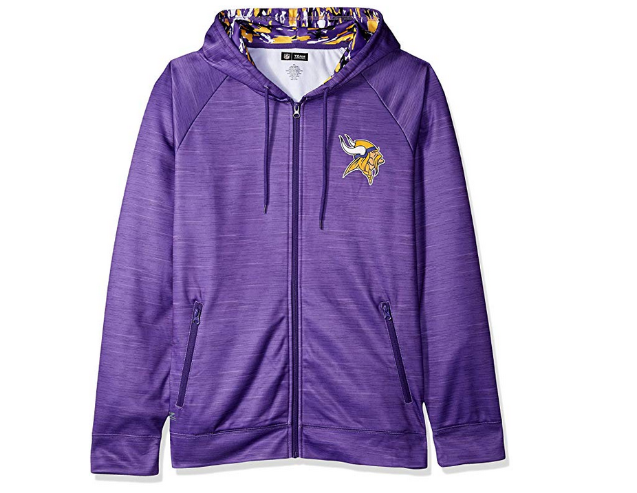 Zubaz Men's Minnesota Vikings NFL Zip Up Hoodie With Camo Accents