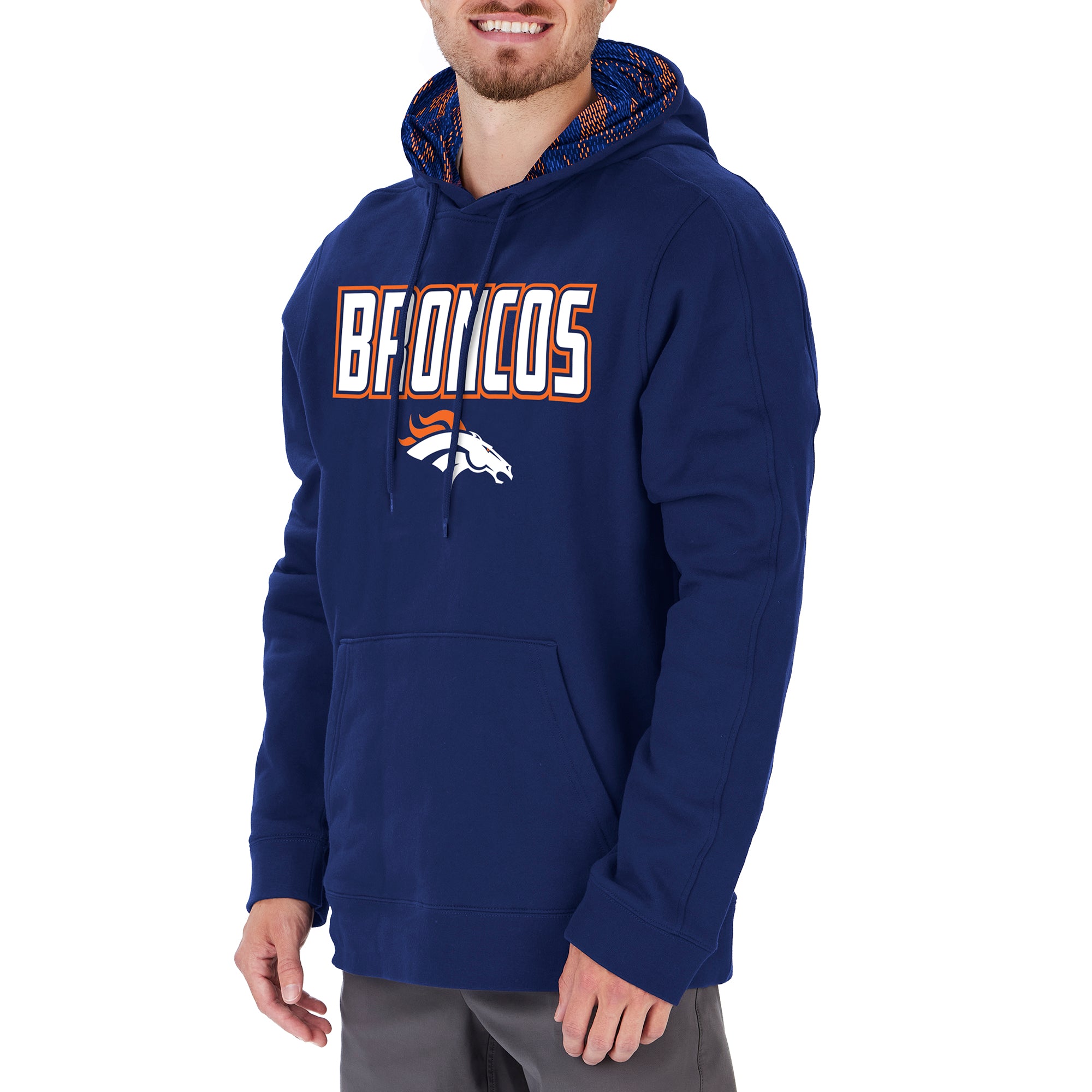 Zubaz Men's NFL Denver Broncos Viper Print Hoodie