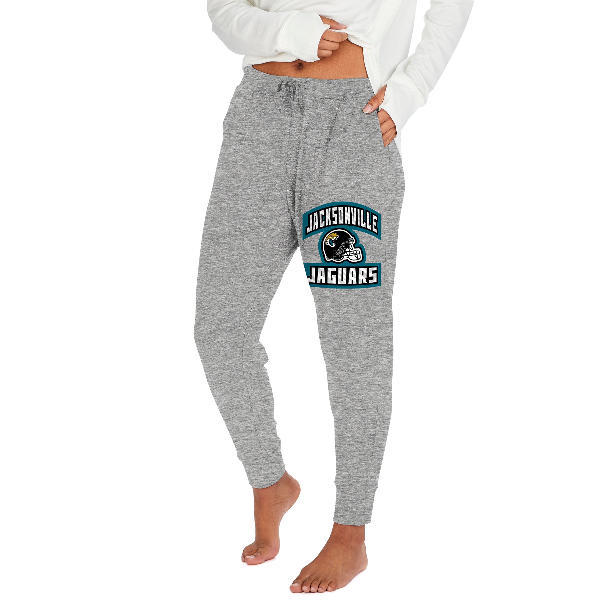 Zubaz NFL Women's Jacksonville Jaguars Marled Gray Soft Jogger