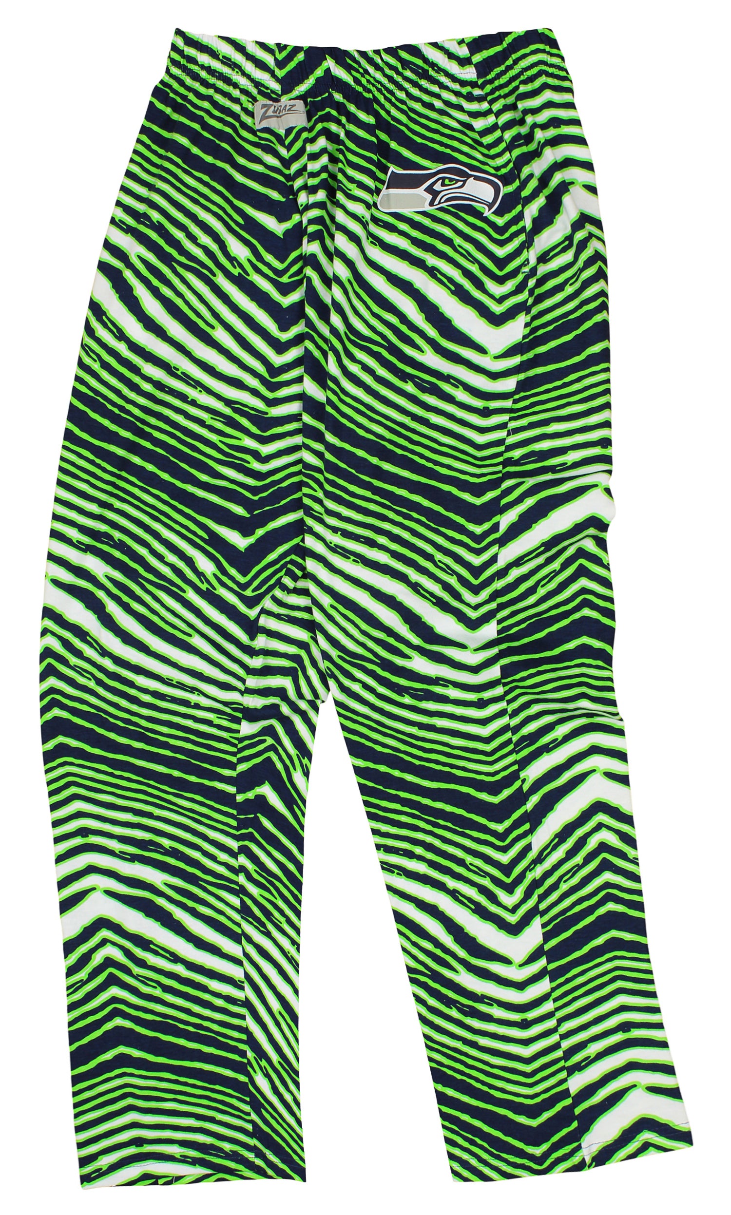 Zubaz NFL Men's Seattle Seahawks Zebra Left Hip Logo Track Pant