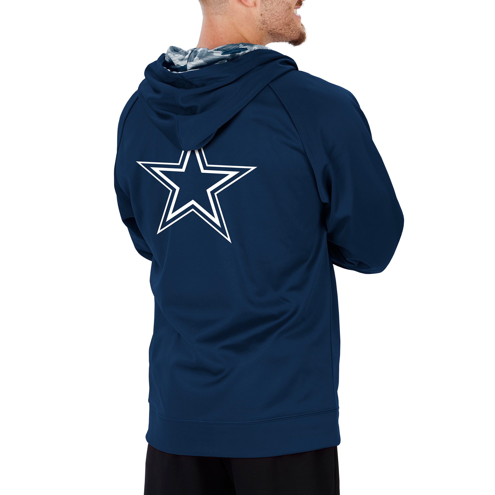 Zubaz NFL Men's Dallas Cowboys Full Zip Hoodie With Team Color Camo Lines