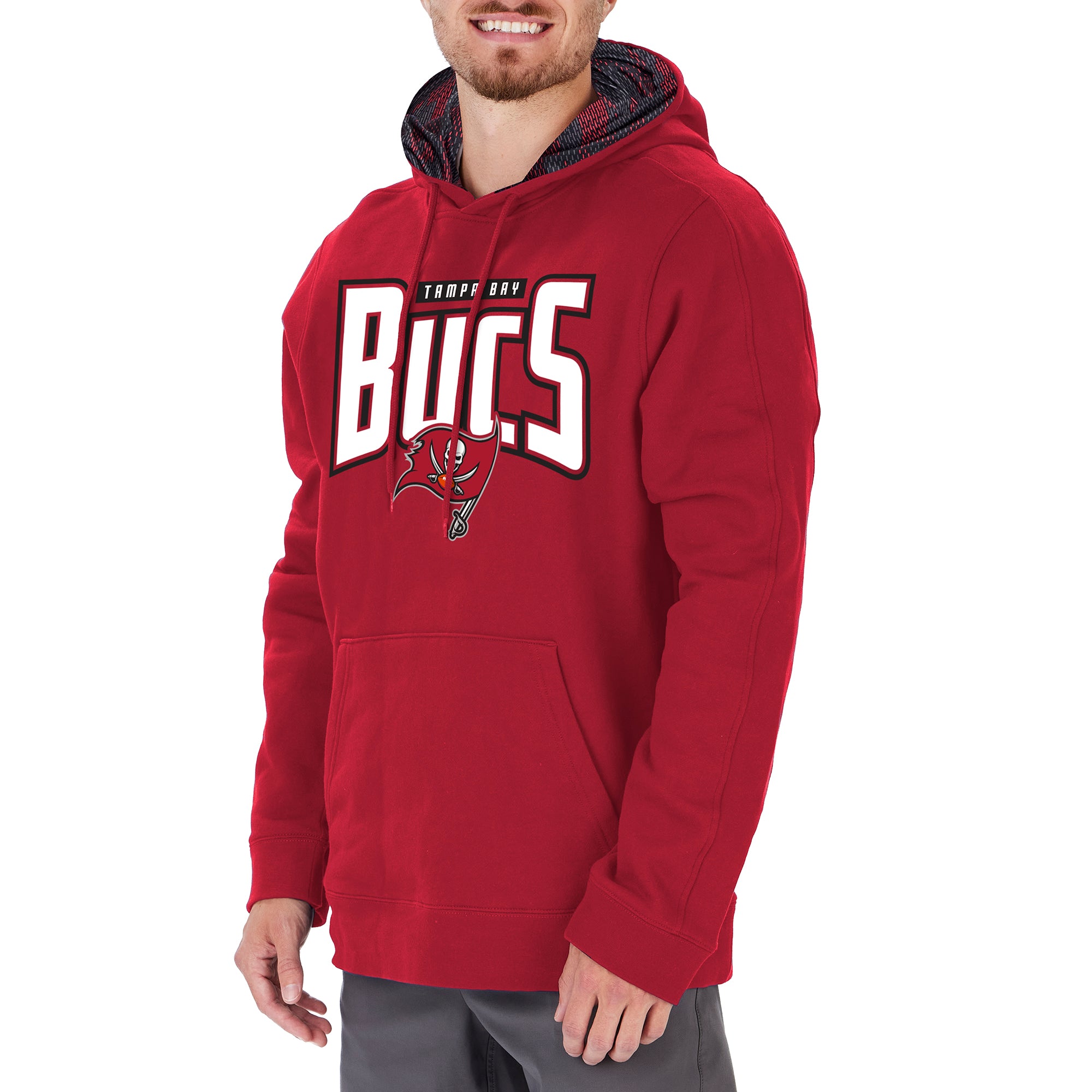 Zubaz NFL Men's Tampa Bay Buccaneers Pullover Hoodie W/ Viper Hood