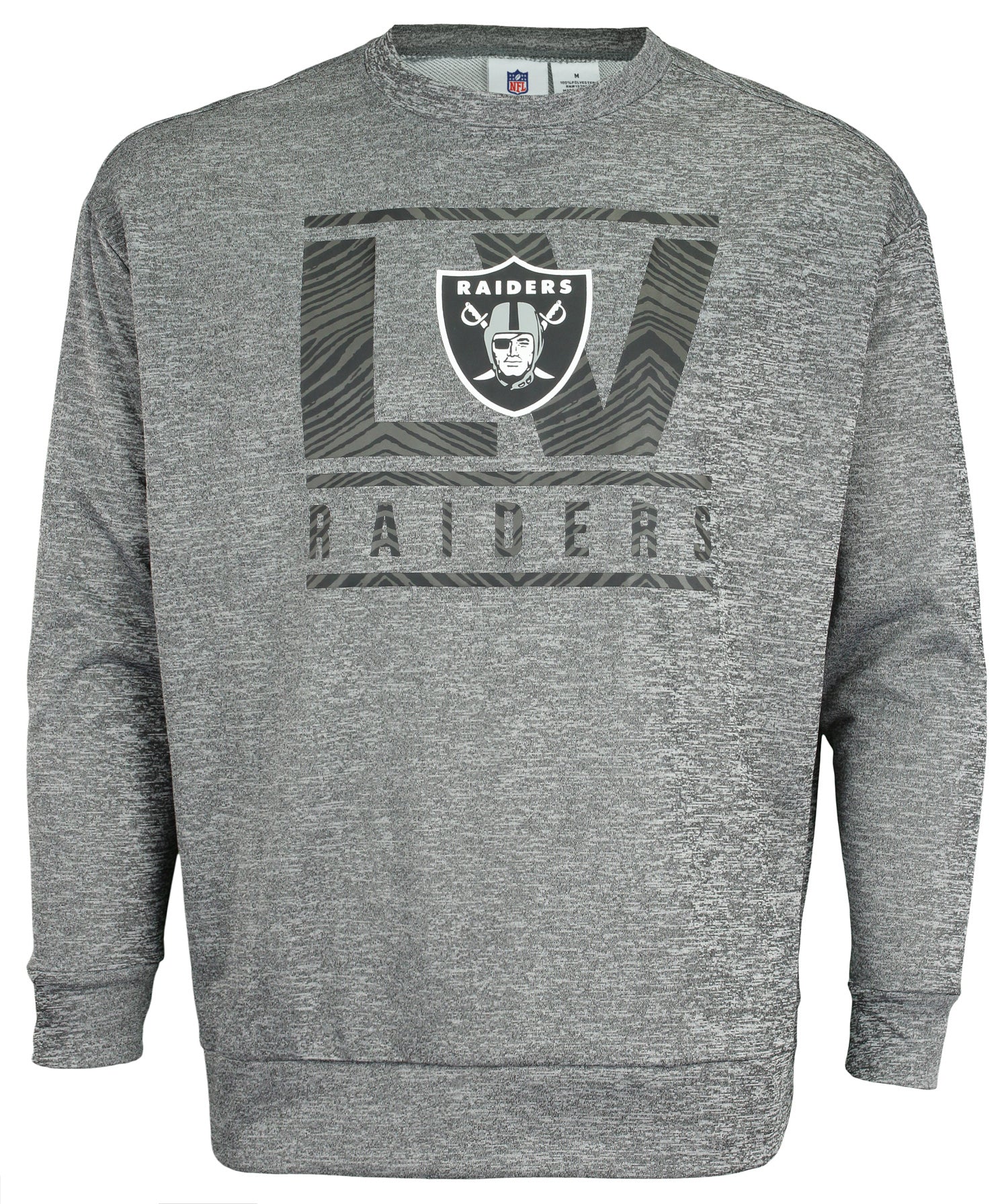 Zubaz NFL Men's Las Vegas Raiders Lightweight French Terry Crew Neck Sweatshirt