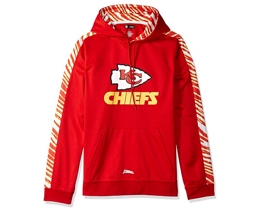 Zubaz Men's NFL Kansas City Chiefs Pullover Hoodie With Zebra Accents