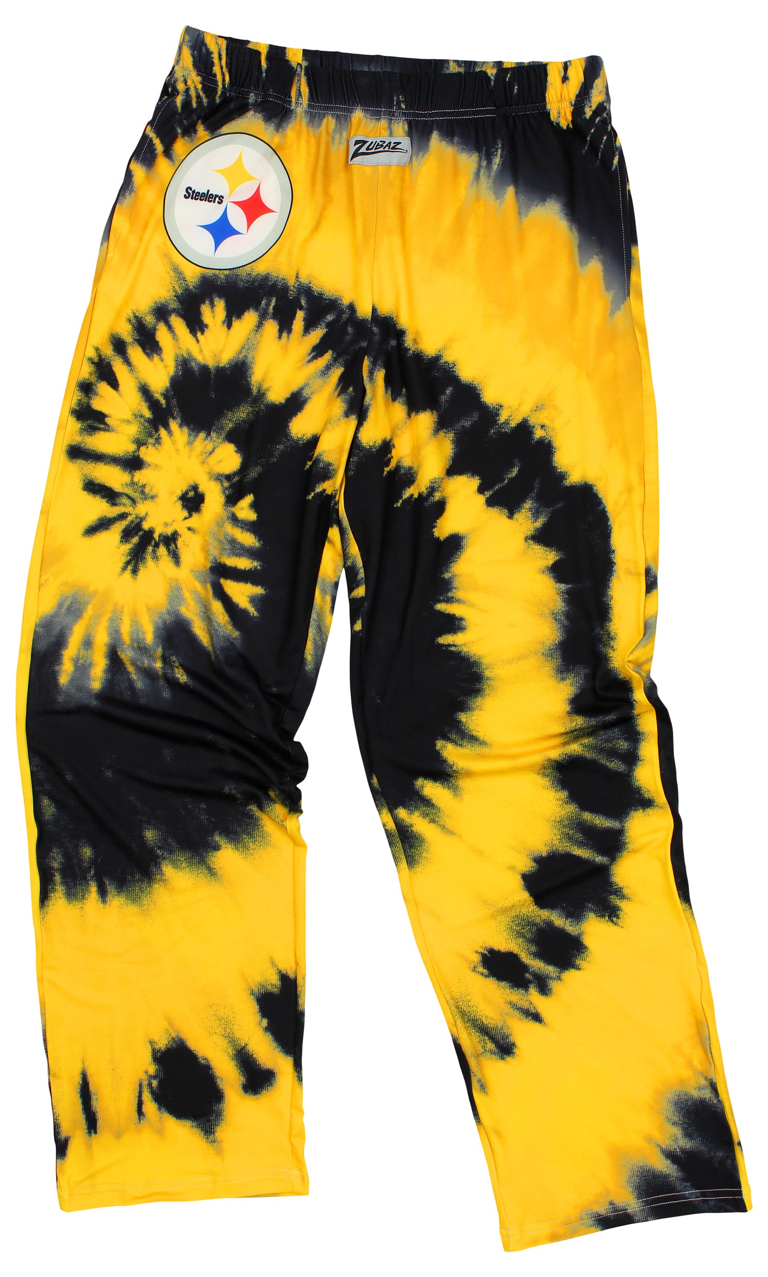 Zubaz Pittsburgh Steelers NFL Men's Tie Dye Team Colors Lounge Pants, Yellow