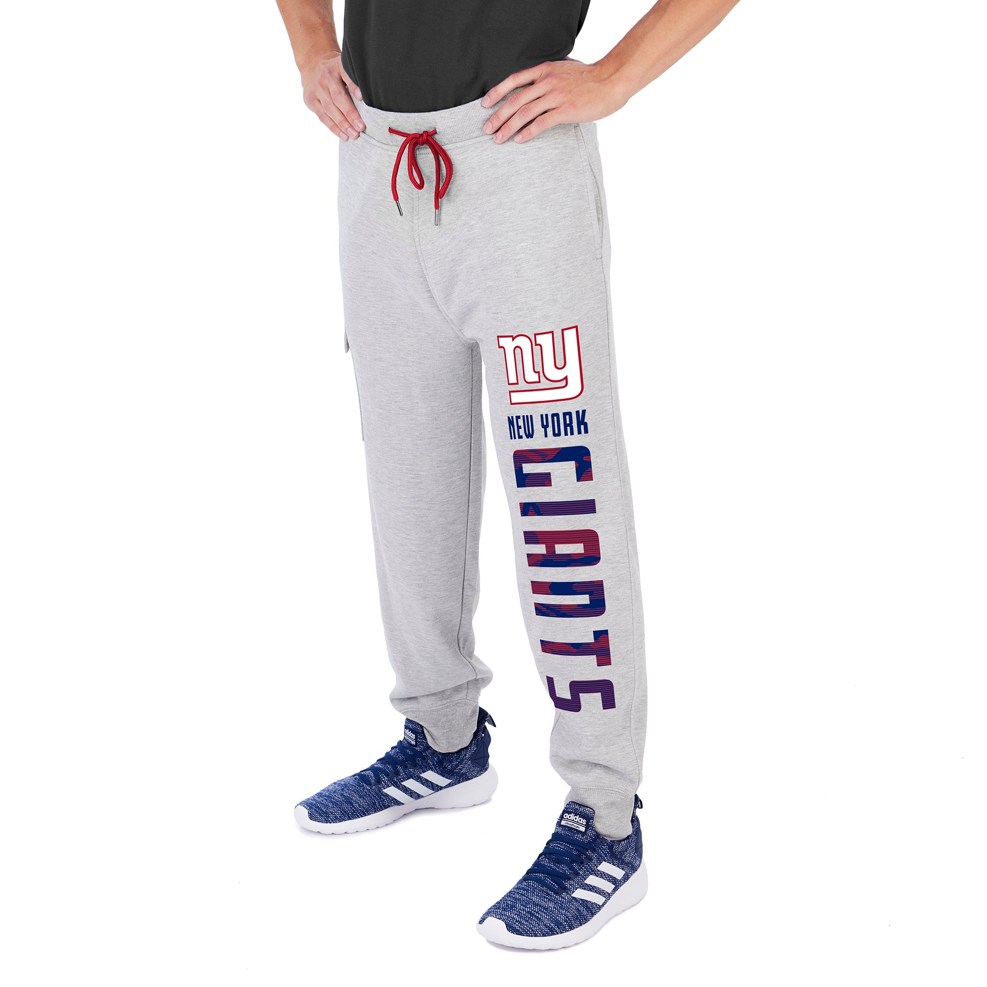 Zubaz Men's NFL New York Giants Heather Gray Cargo Sweatpants