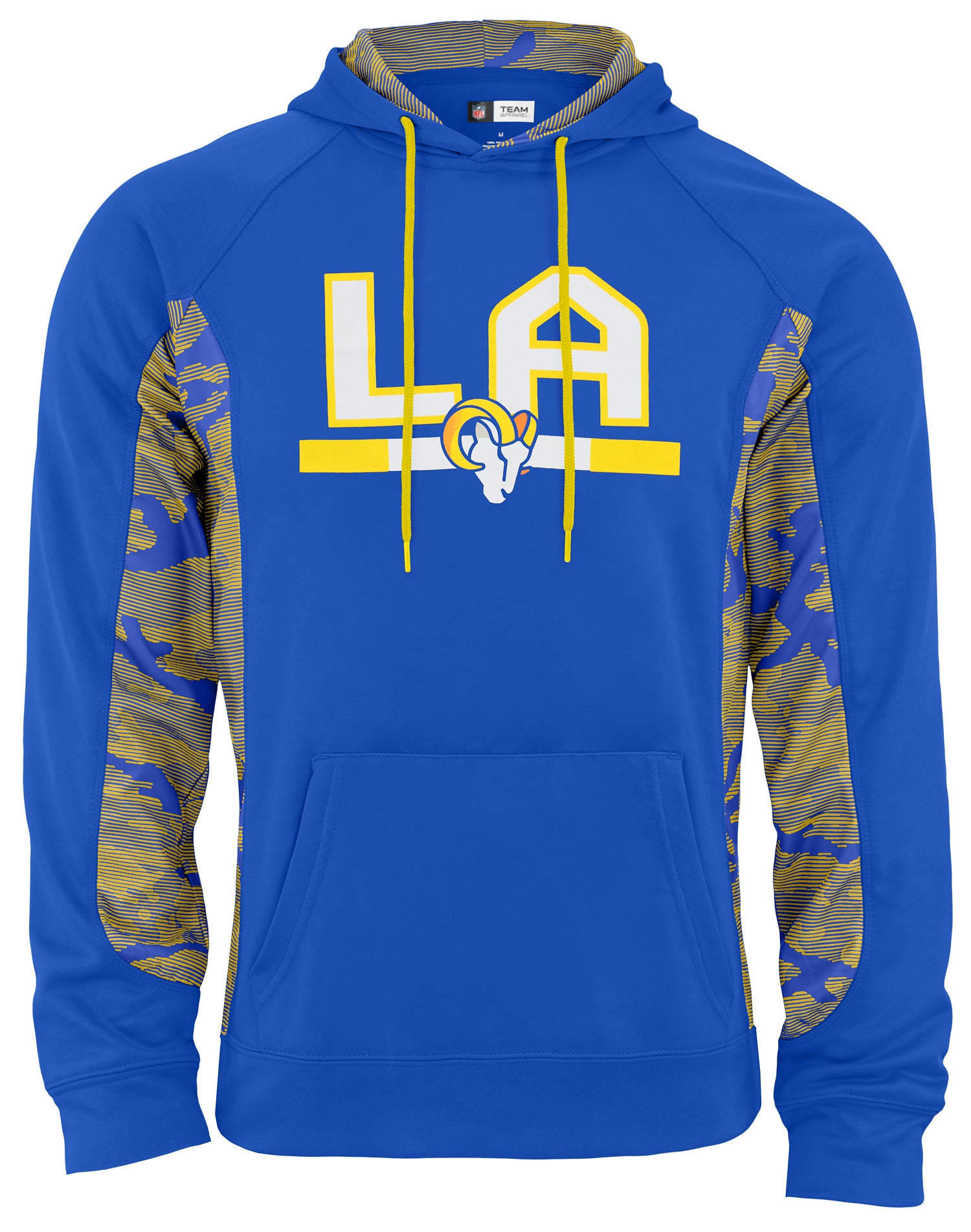 Zubaz NFL Men's Elevated Hoodie With Camo Lines, Los Angeles Rams