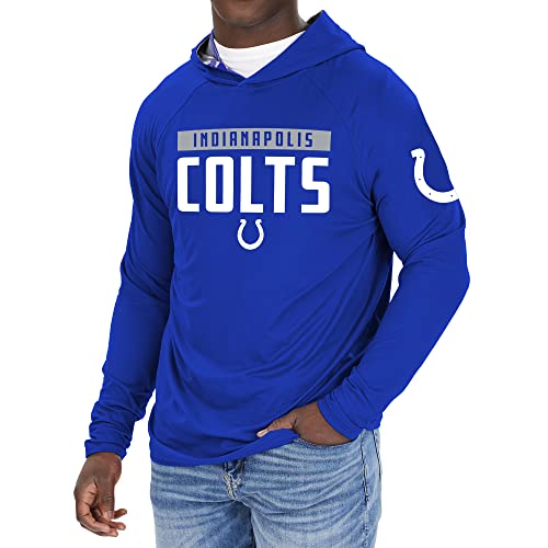 Zubaz NFL Men's Indianapolis Colts Solid Team Hoodie With Camo Lined Hood
