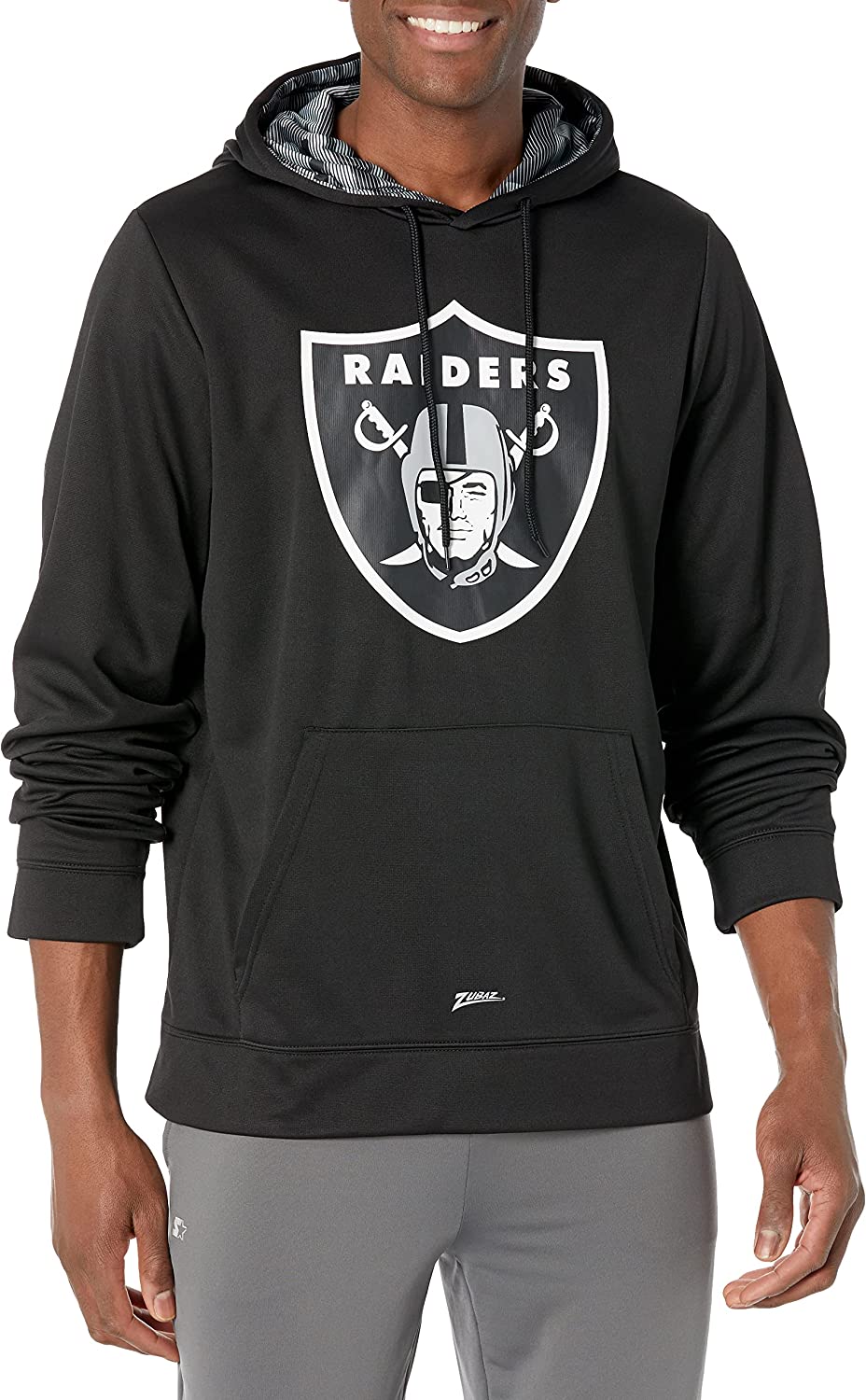 Zubaz Las Vegas Raiders NFL Men's Team Color Hoodie with Team Camo Liner