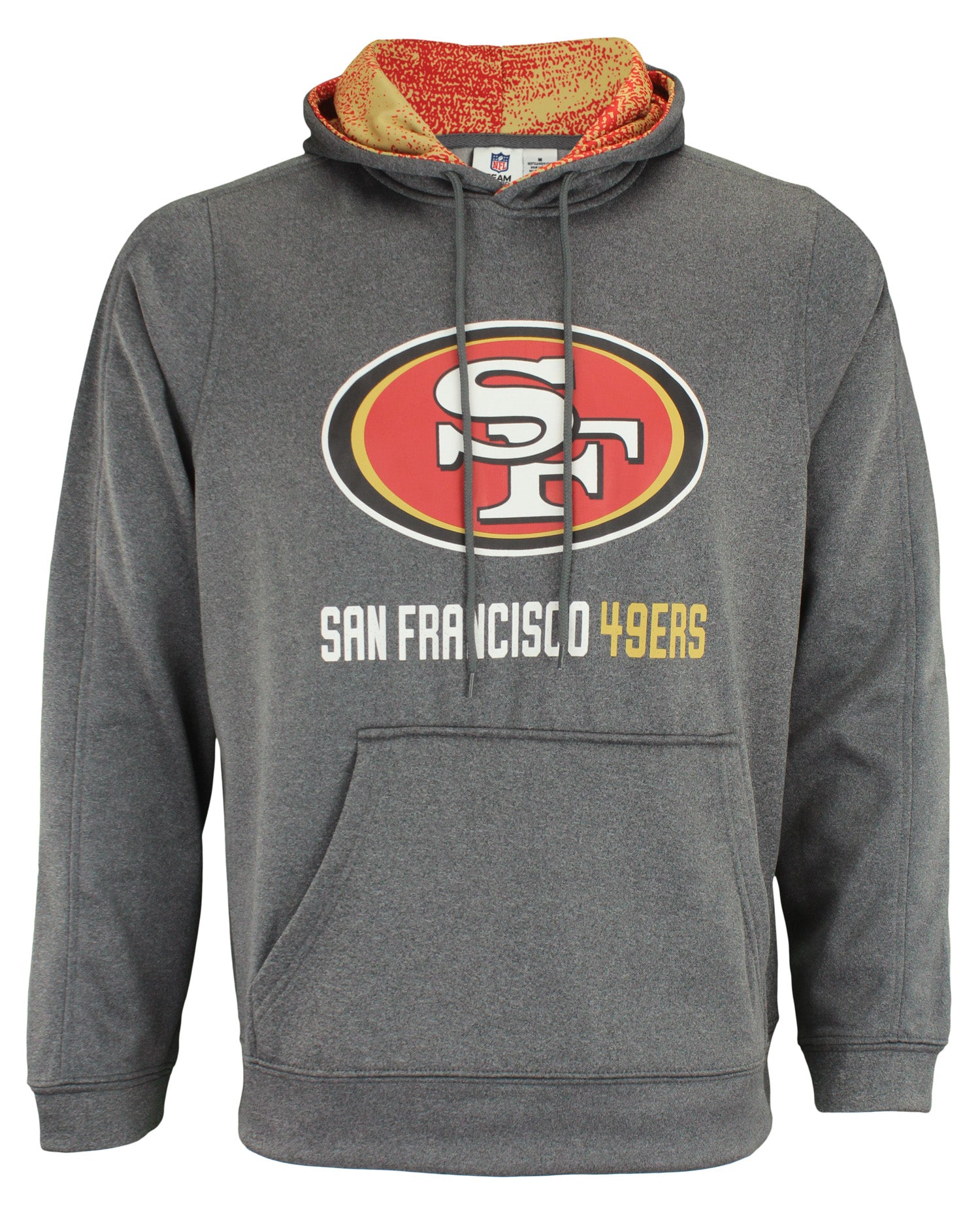Zubaz NFL San Francisco 49ers Men's Heather Grey Performance Fleece Hoodie
