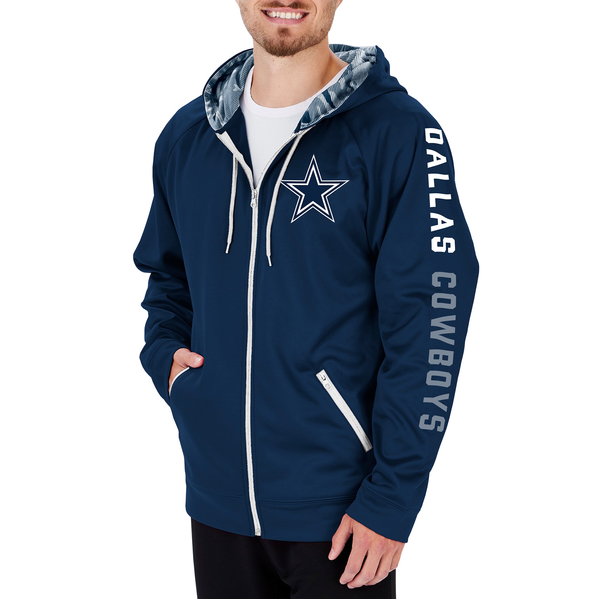 Zubaz Men's NFL Dallas Cowboys Full Zip Camo Hoodie
