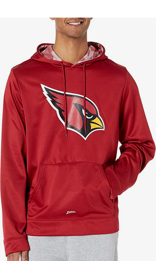 Zubaz Arizona Cardinals NFL Men's Team Color Hoodie with Team Camo Liner