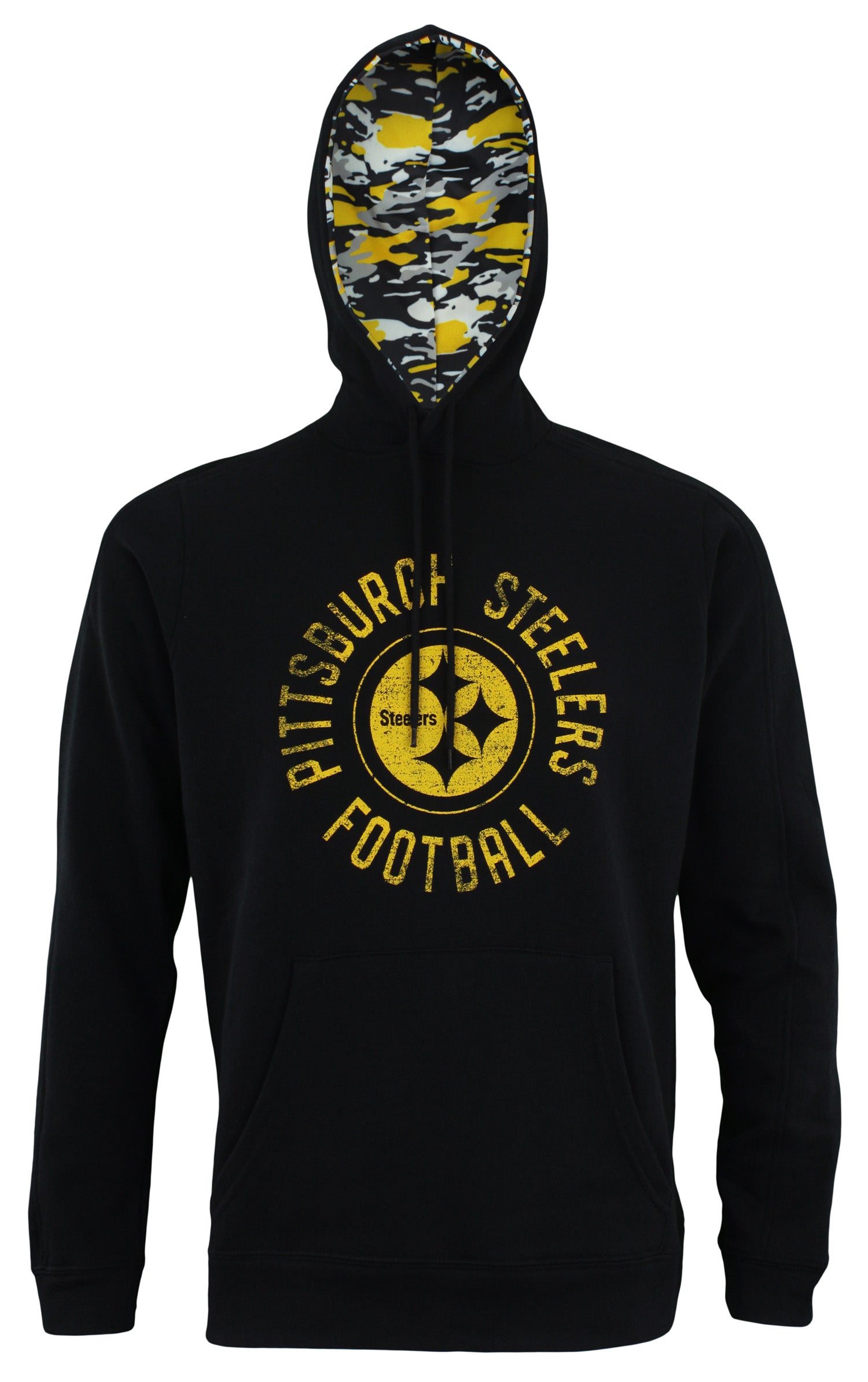 Zubaz NFL Men's Pittsburgh Steelers Camo Lined Pullover Hoodie