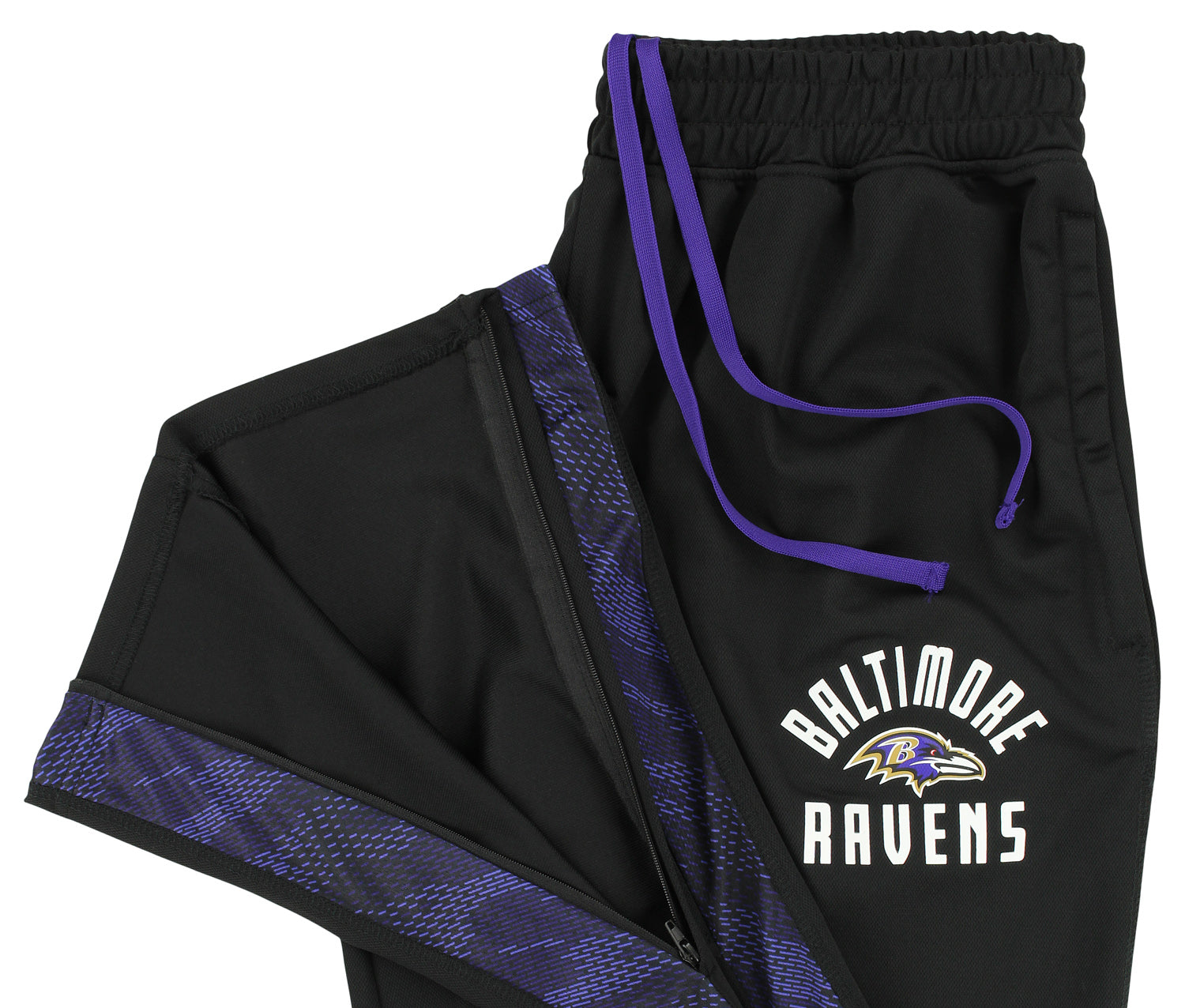 Zubaz NFL Men's Baltimore Ravens Viper Accent Elevated Jacquard Track