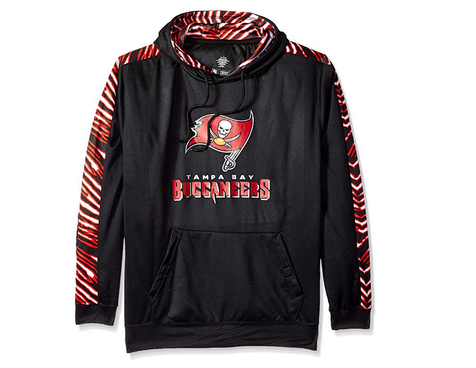 Zubaz Men's NFL Tampa Bay Buccaneers Pullover Hoodie With Zebra Accents