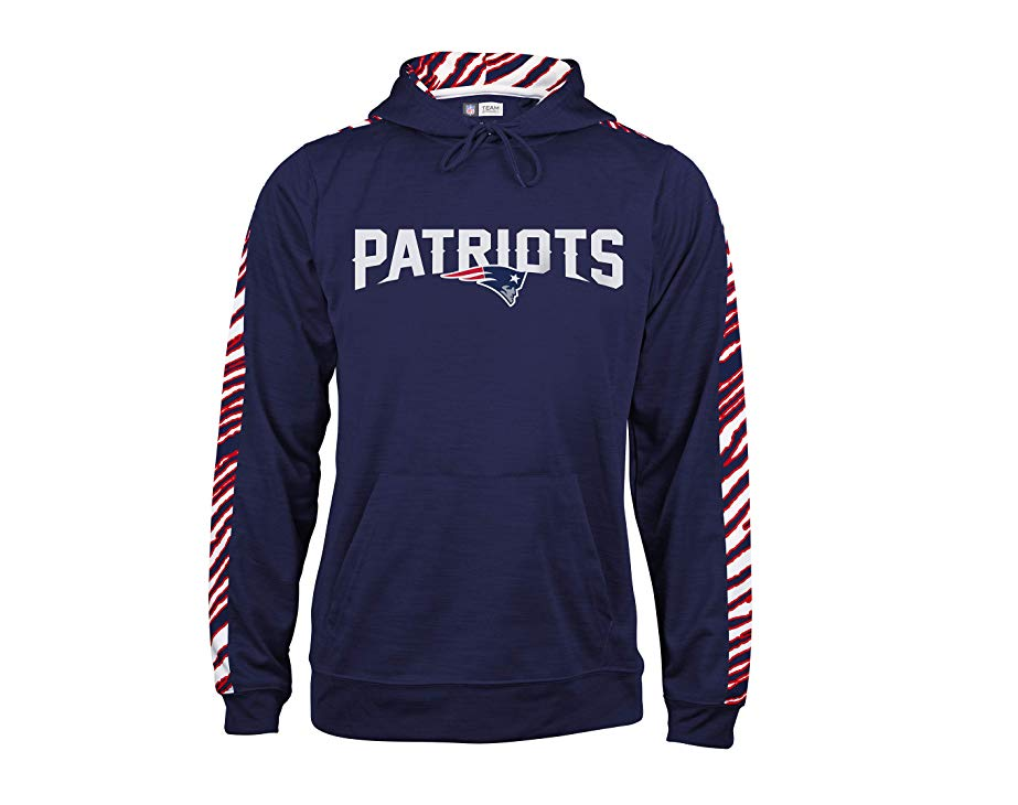 Zubaz Men's NFL New England Patriots Pullover Hoodie With Zebra Accents