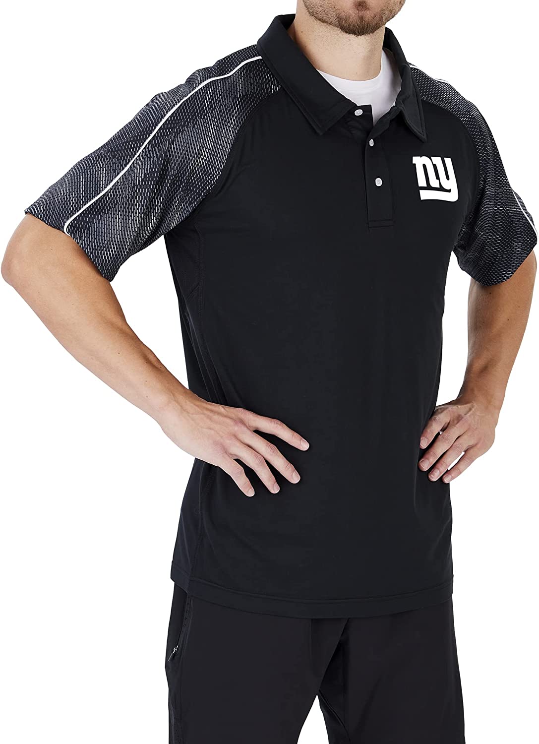 Zubaz New York Giants NFL Men's Elevated Polo w/Tonal Viper Print Accent