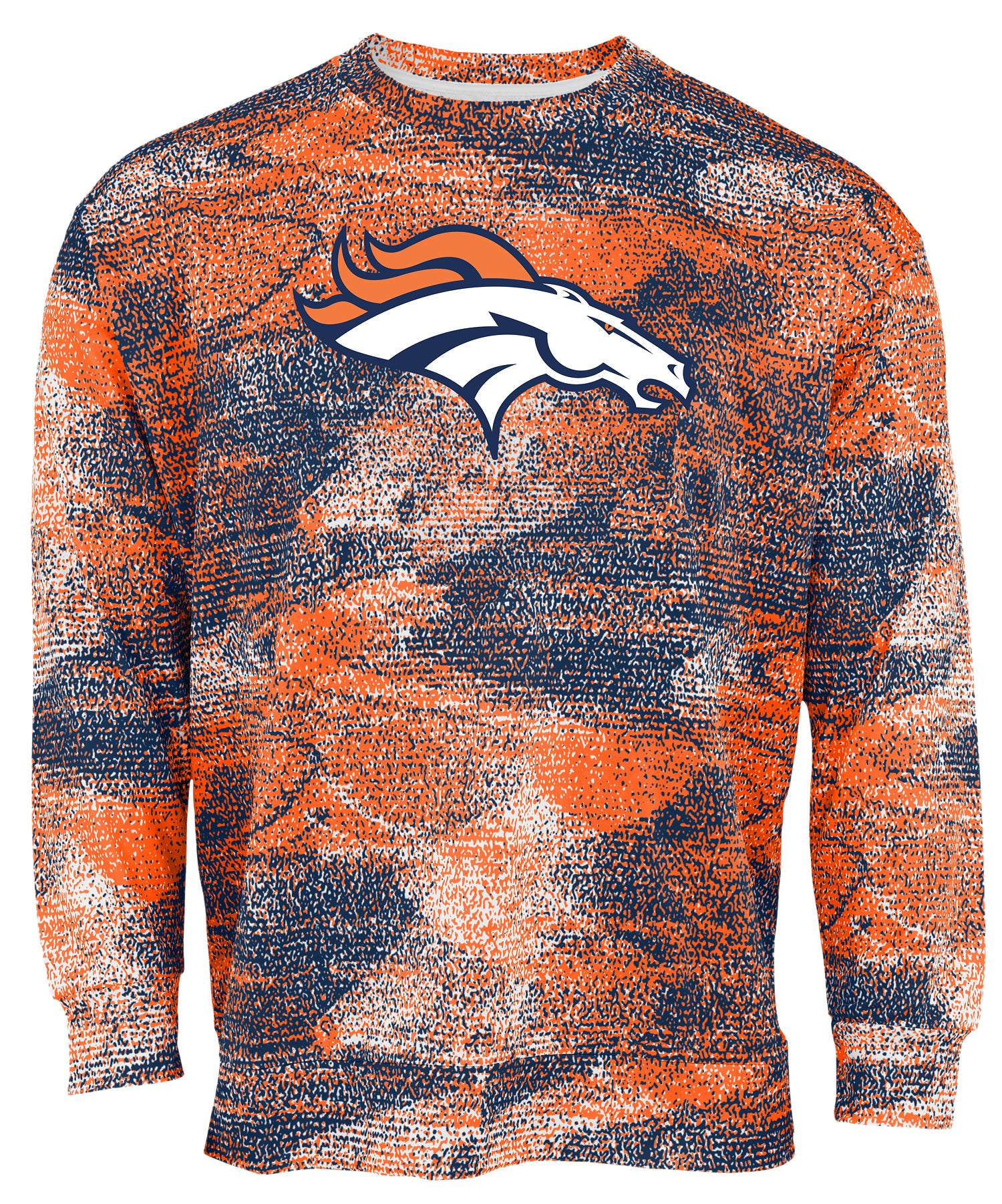 Zubaz NFL Men's Team Logo Static Crew Neck Sweatshirt Denver Broncos