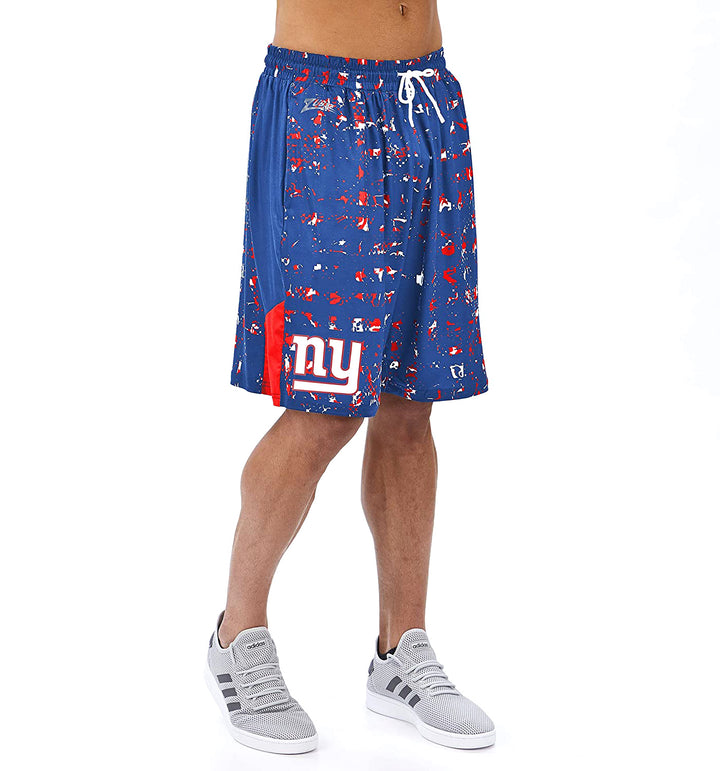 Zubaz NFL Men's New York Giants Color Grid Shorts