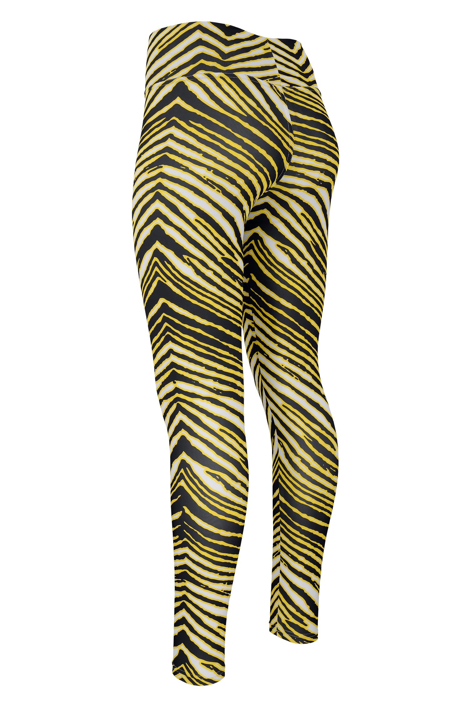 Zubaz NFL Women's Basic Zebra Print Legging, Pittsburgh Steelers