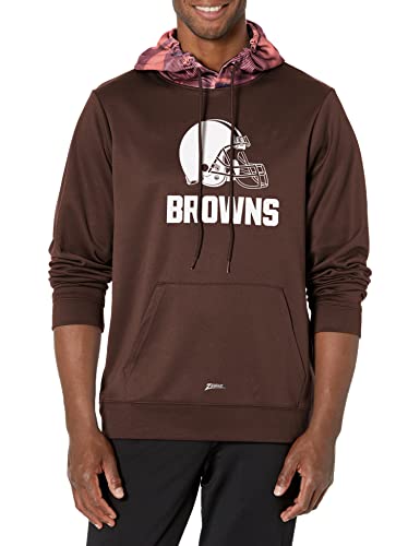 Zubaz NFL Men's Cleveland Browns Team Color Camo Back Panel Hoodie