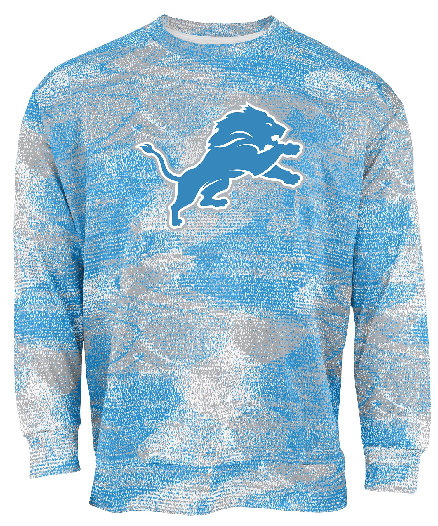 Zubaz NFL Men's Team Logo Static Crew Neck Sweatshirt Detroit Lions