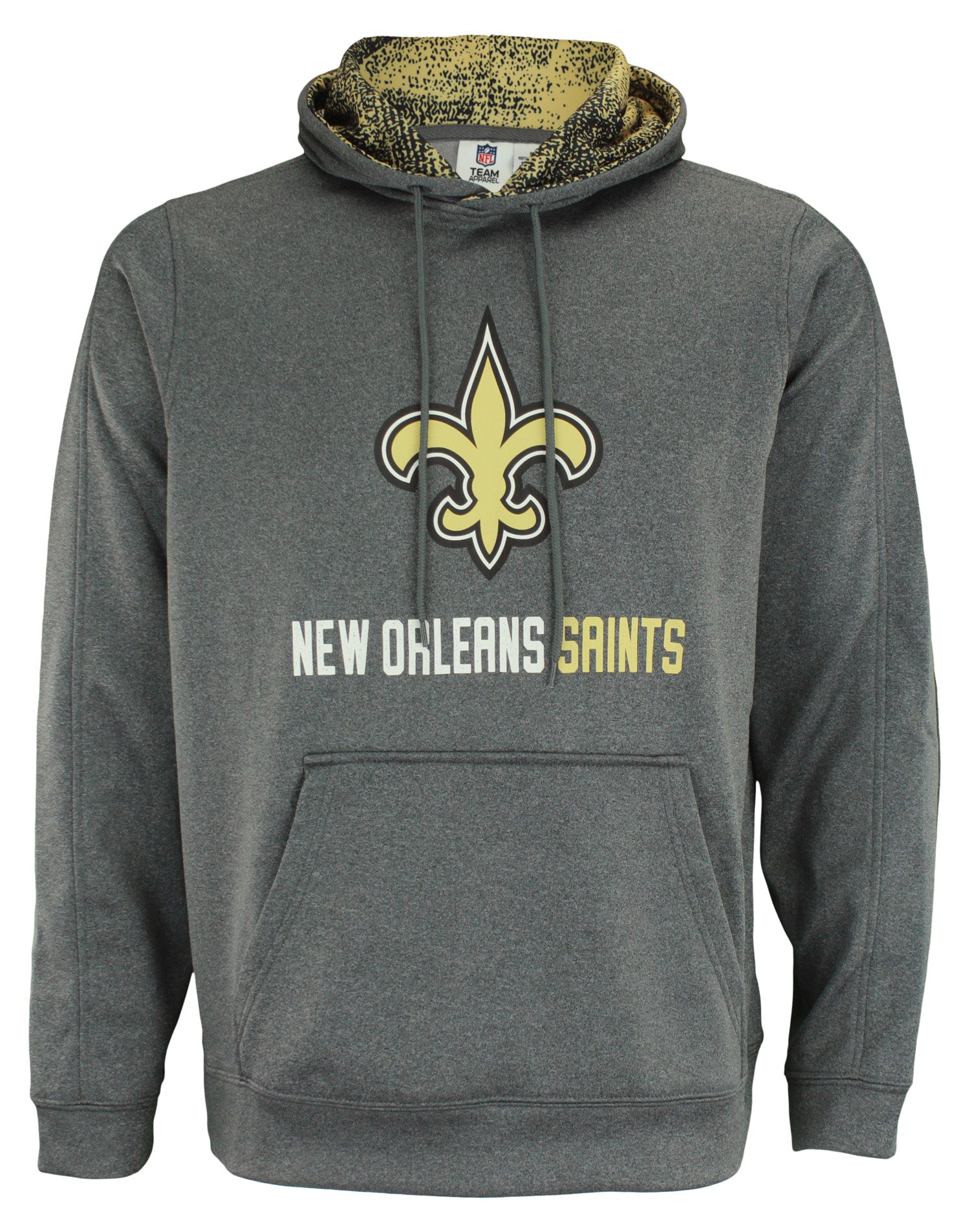 Zubaz NFL New Orleans Saints Men's Heather Grey Performance Fleece Hoodie