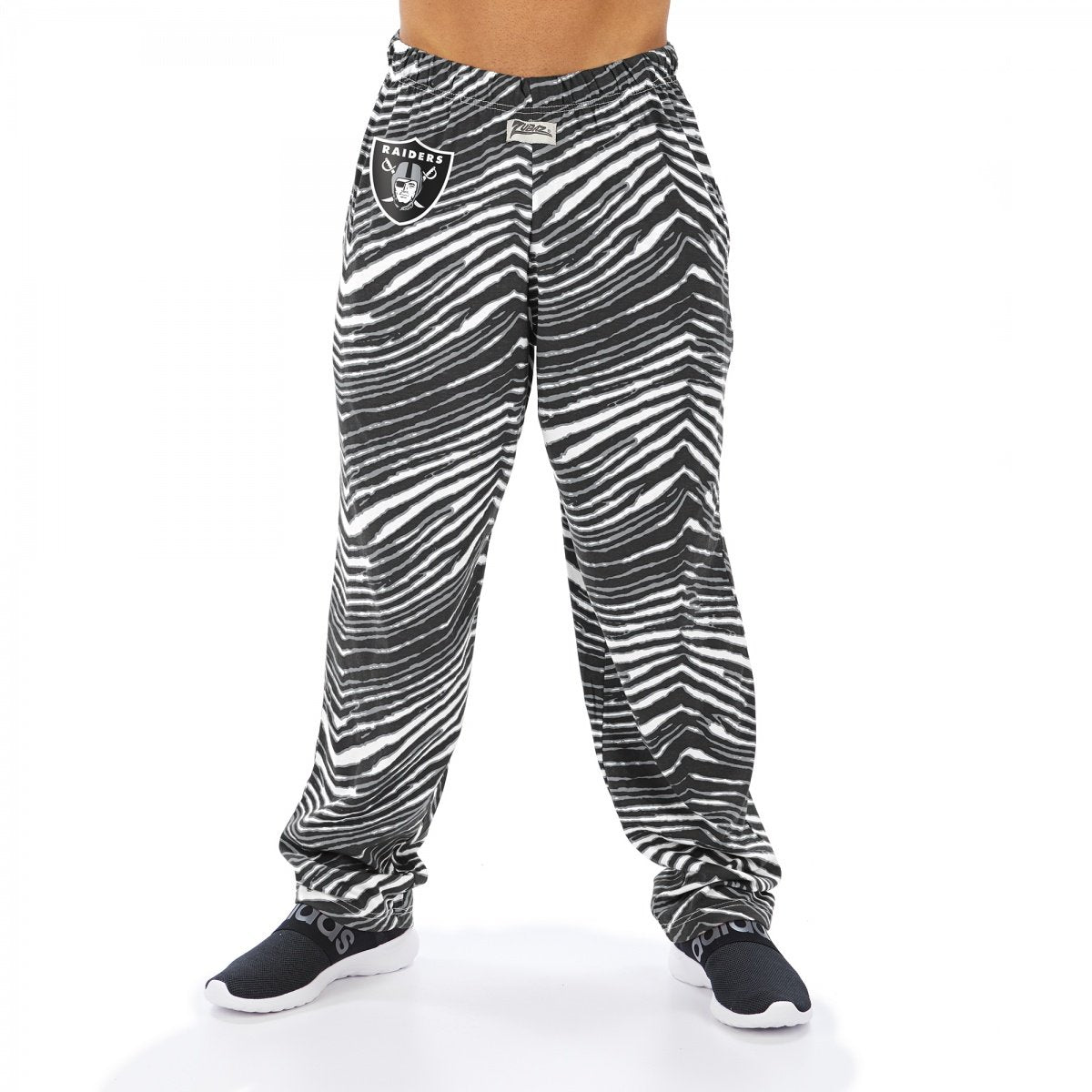 Zubaz NFL Men's Oakland Raiders Classic Zebra Print Team Logo Pants