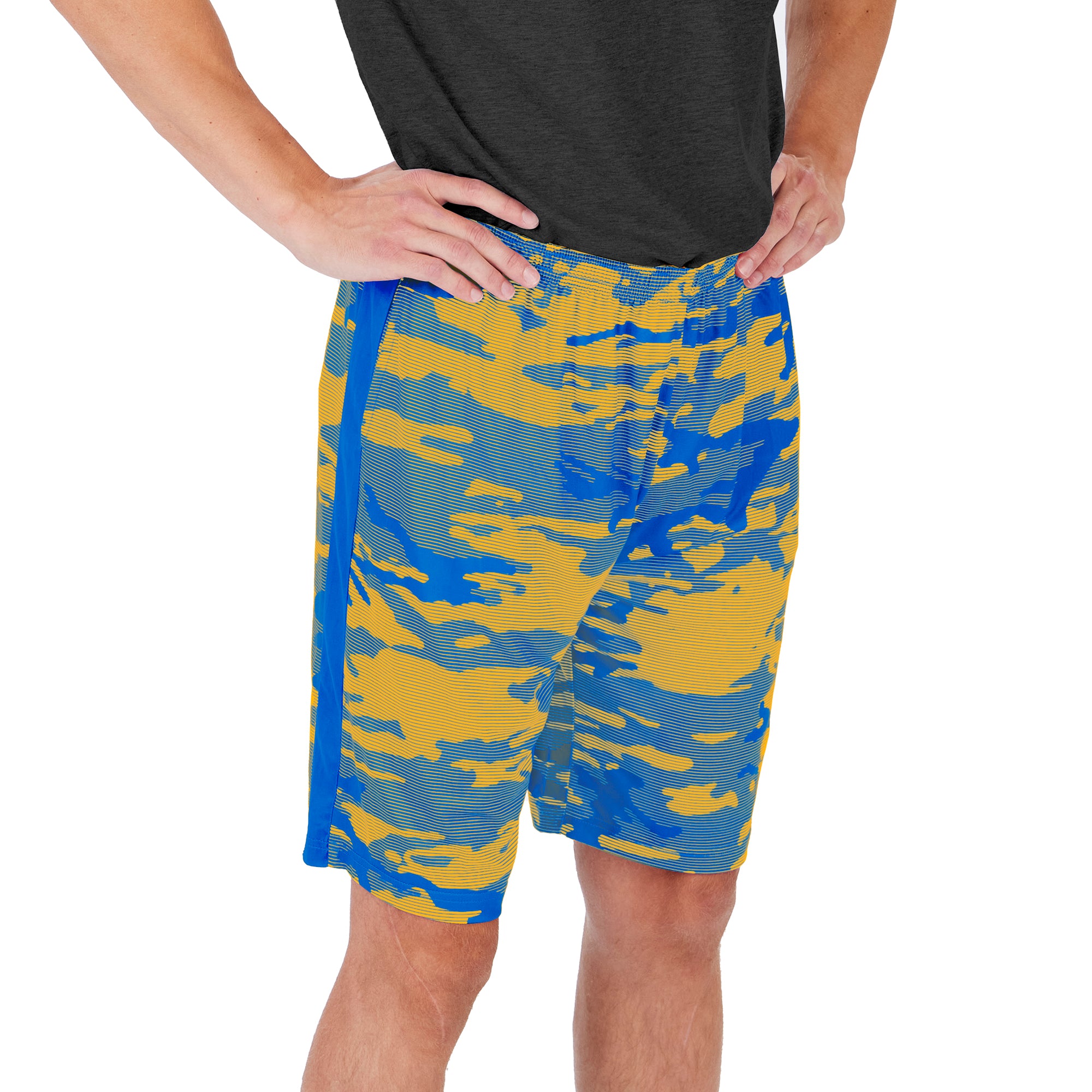 Zubaz Men's NFL Los Angeles Chargers Lightweight Camo Lines Shorts with Logo