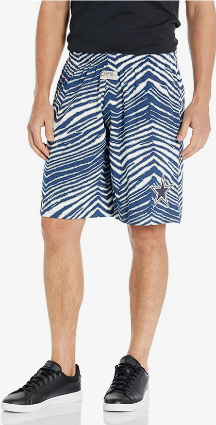 Zubaz Dallas Cowboys NFL Men's Classic Zebra Print Shorts with Team Logo