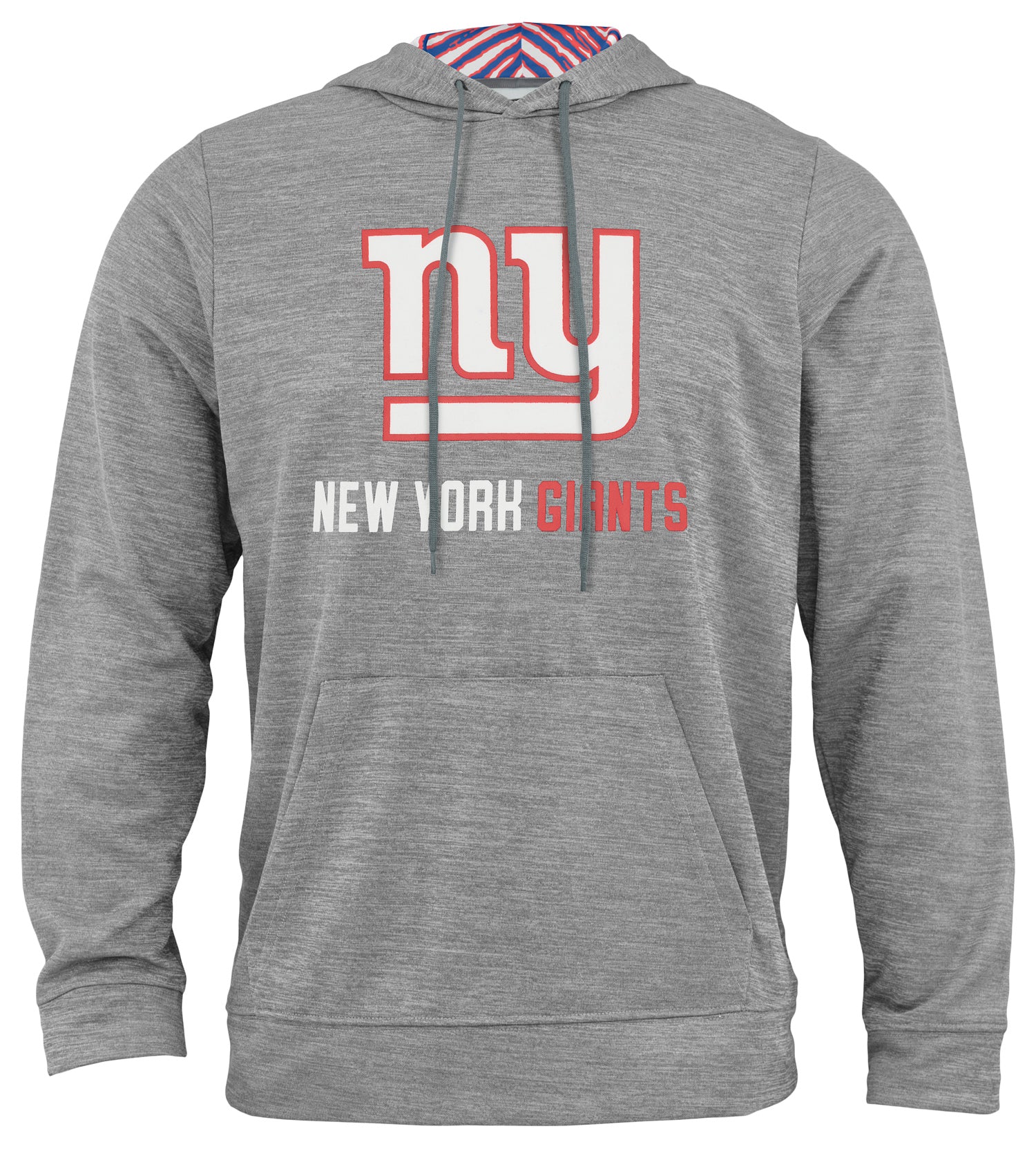 Zubaz NFL Men's Grey Team Name & Logo Zebra Hoodie New York Giants