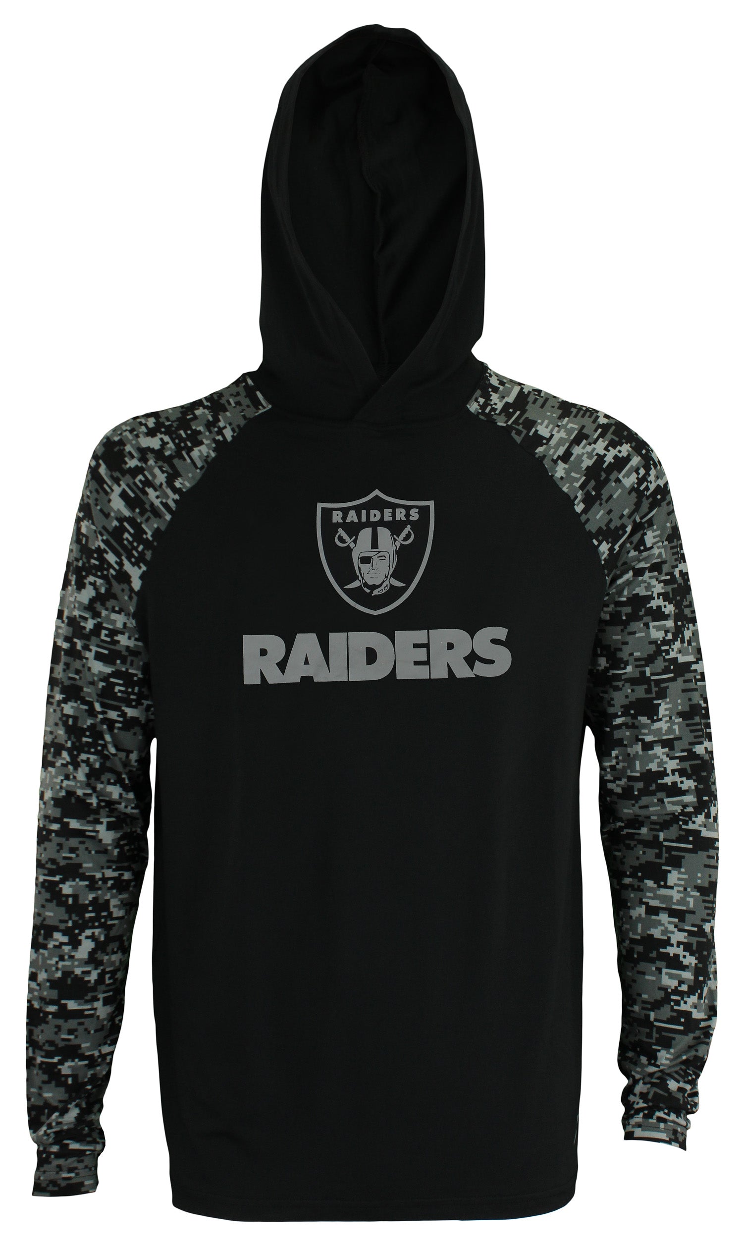 Zubaz Men's NFL Oakland Raiders Solid Body Digital Camo Hoodie