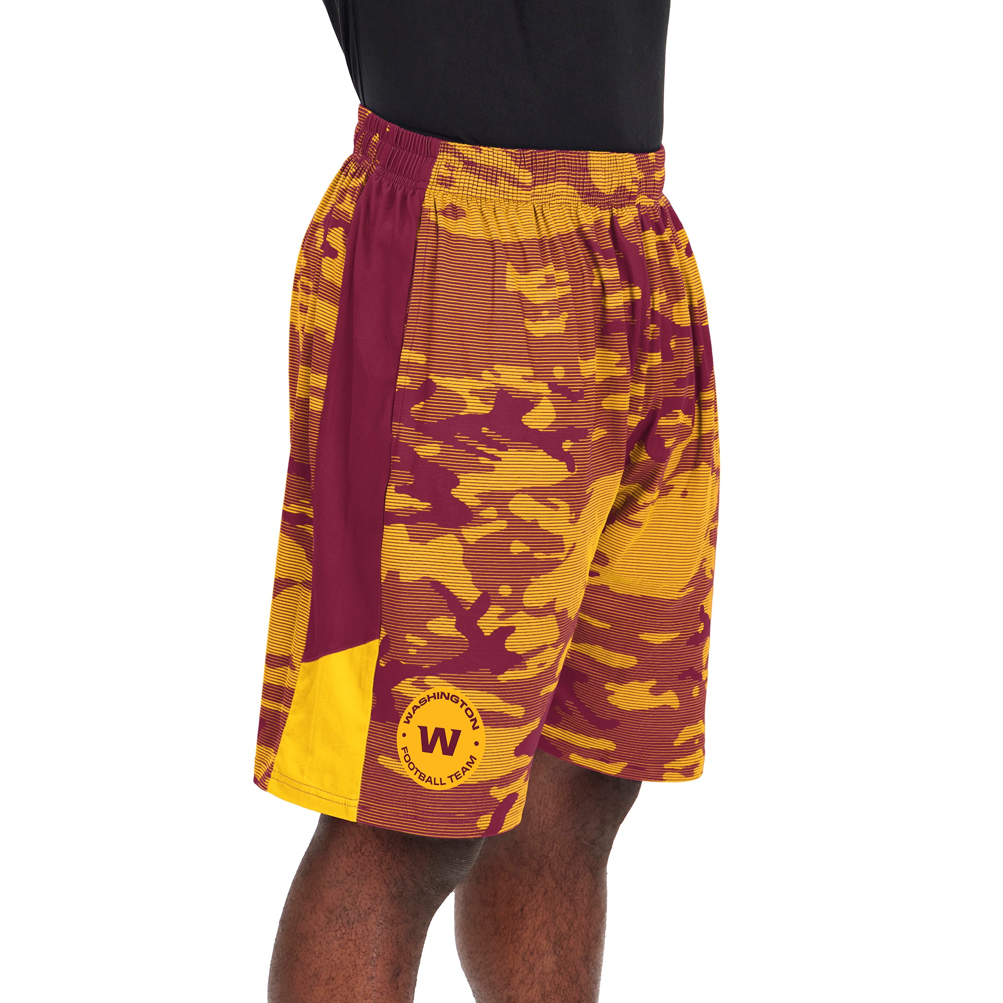 Zubaz Men's NFL Washington Team Lightweight Shorts with Camo Lines