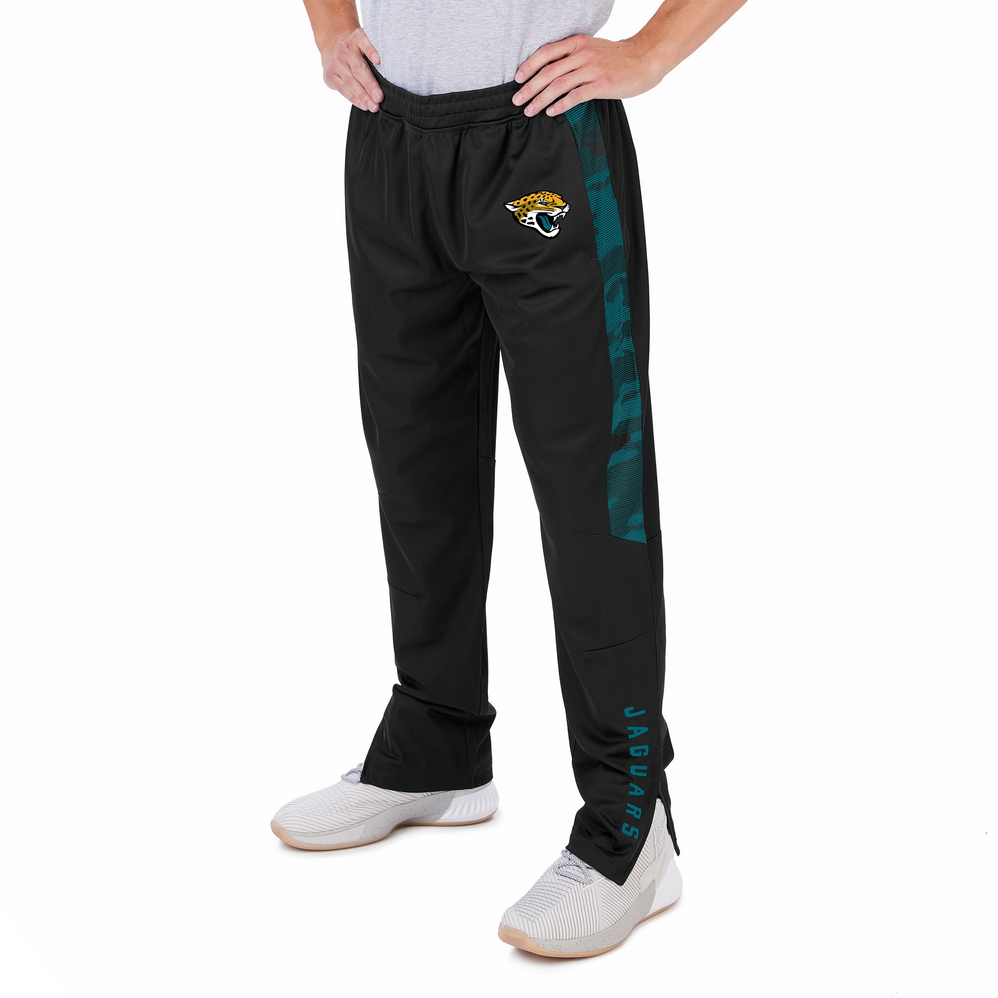 Zubaz NFL Men's Jacksonville Jaguars Track Pants W/ Camo Lines Side Panels