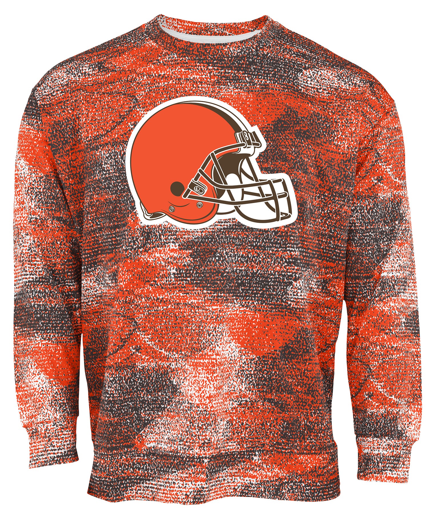 Zubaz NFL Men's Team Logo Static Crew Neck Sweatshirt Cleveland Browns