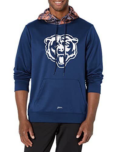 Zubaz NFL Men's Chicago Bears Team Color Camo Back Panel Hoodie