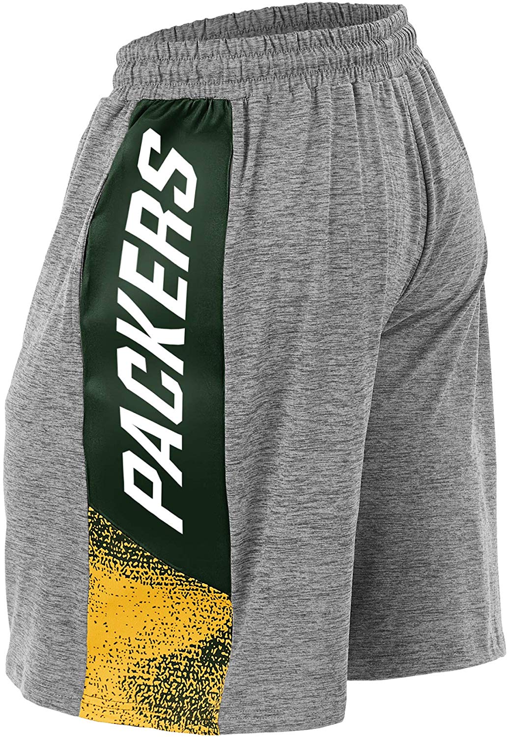 Zubaz NFL Football Mens Green Bay Packers Gray Space Dye Shorts