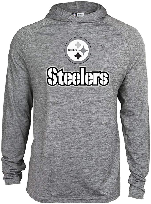 Zubaz NFL Football Men's Pittsburgh Steelers Tonal Gray Lightweight Hoodie