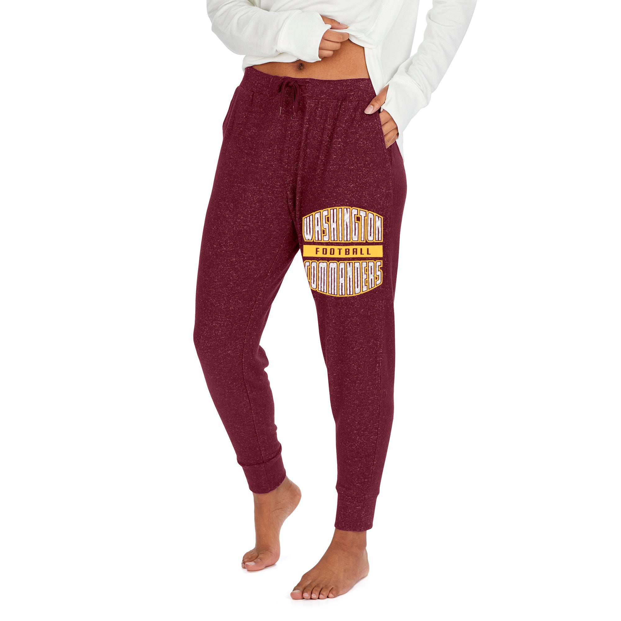 Zubaz Washington Commanders NFL Women's Marled Lightweight Jogger Pant