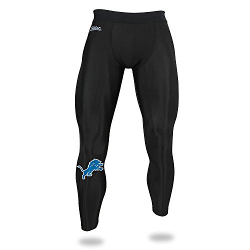 Zubaz NFL Men's Detroit Lions Active Performance Compression Black Leggings